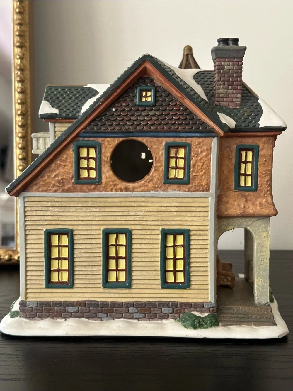 Vintage Norman Rockwell Saturday Evening Post Holiday Light-Up Porcelain House